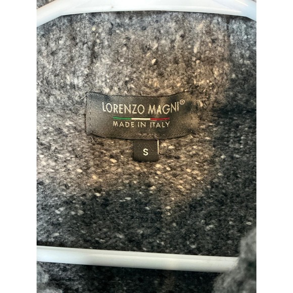 Lorenzo Magni Mens Wool Blend Fair Isle Quarter Zip Sweater Grey Made in Italy S - Picture 3 of 9
